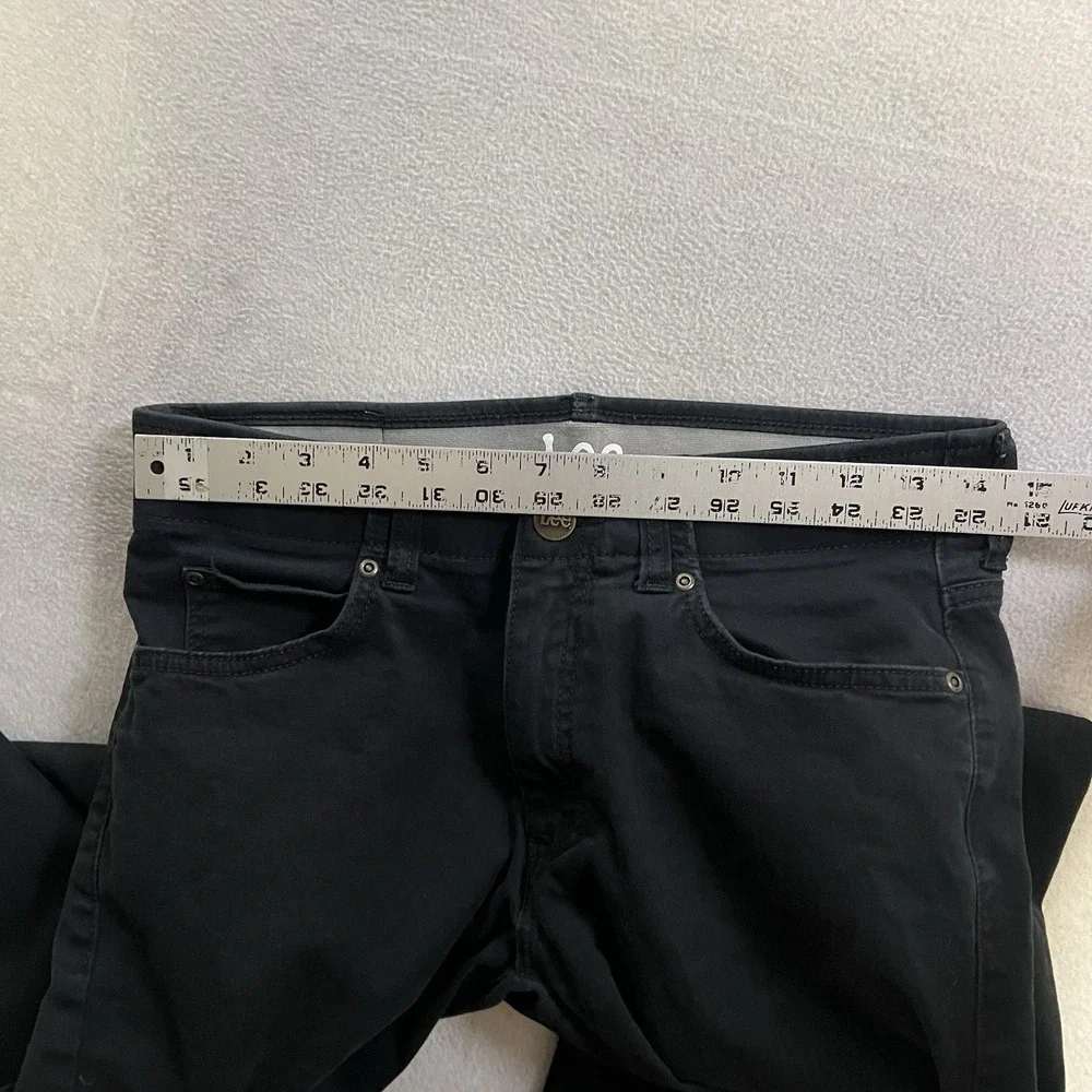 Lee Pants Men's Size 29x32 (Fits 29x31) Black Slim Straight Stretch